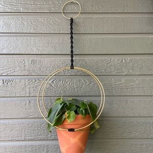 Macrame metal hoop plant hanger